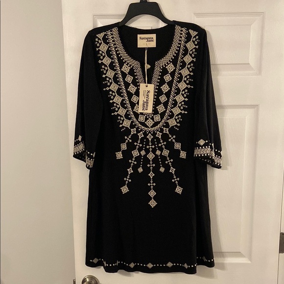Savanna Jane Dresses & Skirts - Savanna Jane Linen  Black Dress size L brand new length 36” bust 38/40”